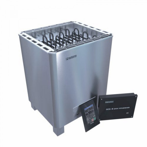 ocsx105b-600x600 Печь для сауны электрическая нерж. OCSX 105 B - 10.5 кВт (объем парной до 15 м³ - в комплекте с выносной панелью и блоком управления)